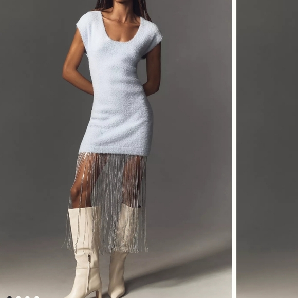 Anthropologie Dresses & Skirts - Anthropologie Fringe Hem Sweater Dress